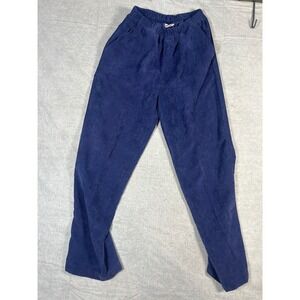 Vintage American Sweetheart Blue Corduroy Elastic Waist Pants Women Size 10A